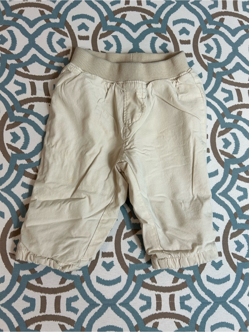 GAP Cream Elastic-Waist Jogger Pants